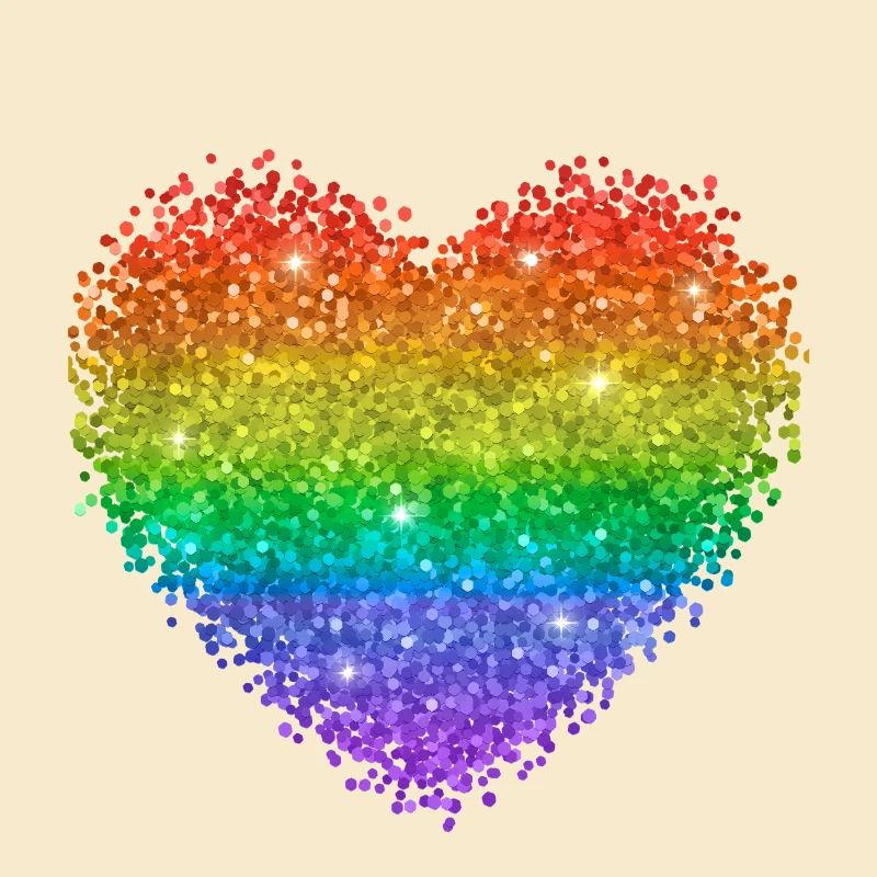 Regenbogenherz Glitzerpunkte