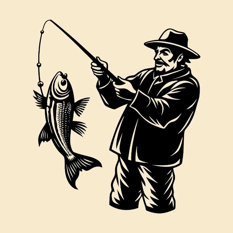 Fisherman caught a fish