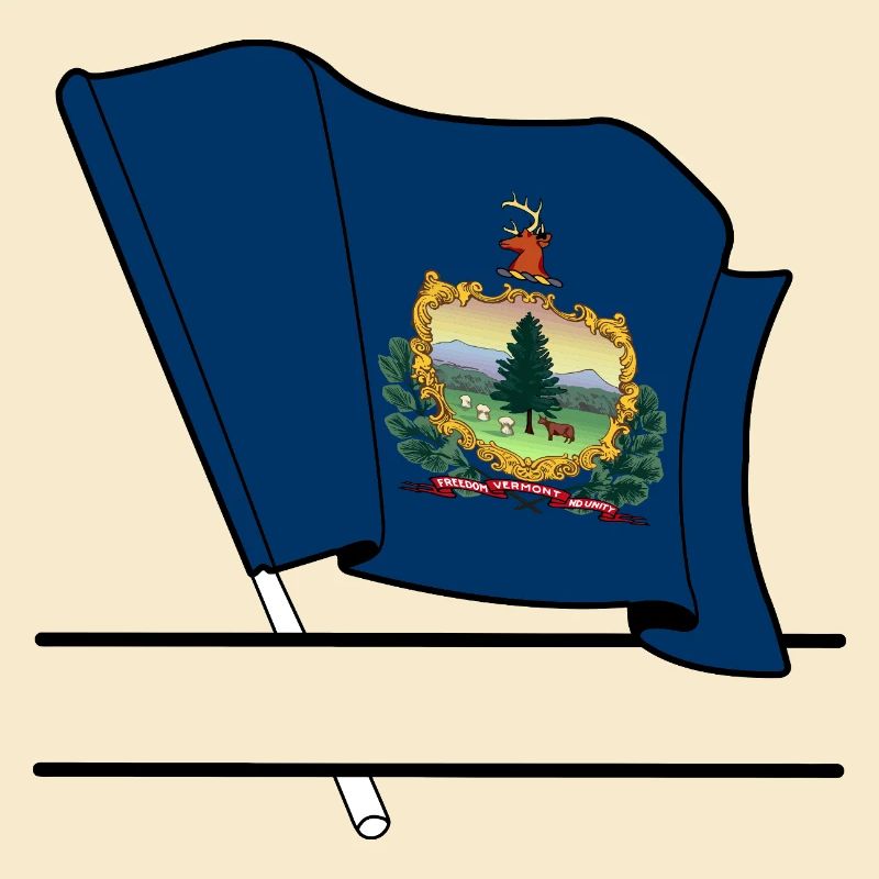Bannière de texte du drapeau du Vermont