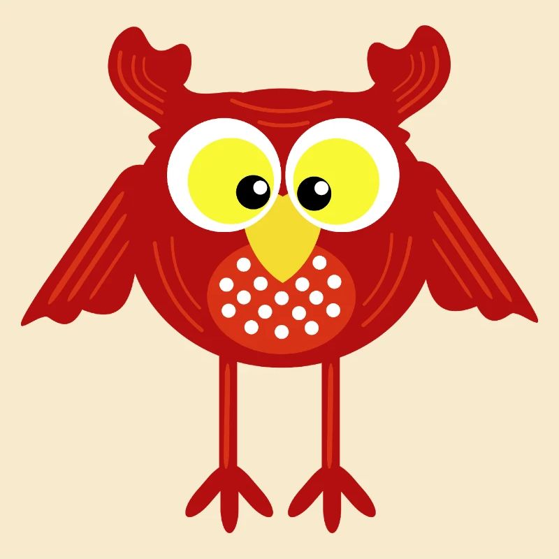 Rote Eule auf langen Beinen