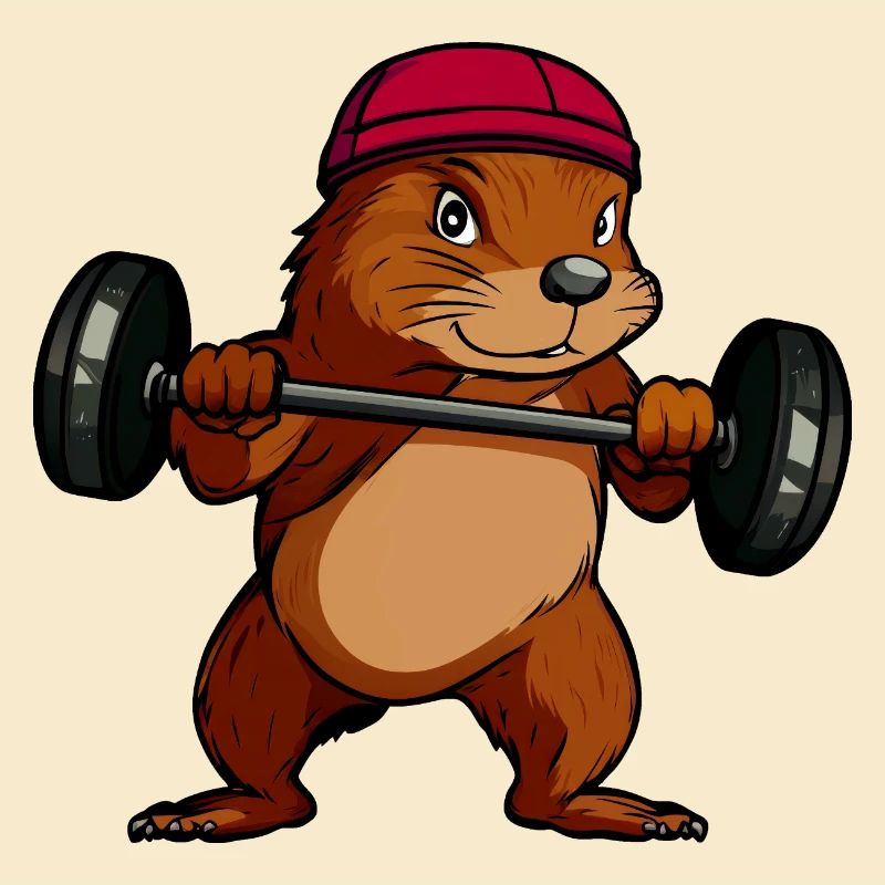 Kraftvoller Eichhörnchen-Hantelheld