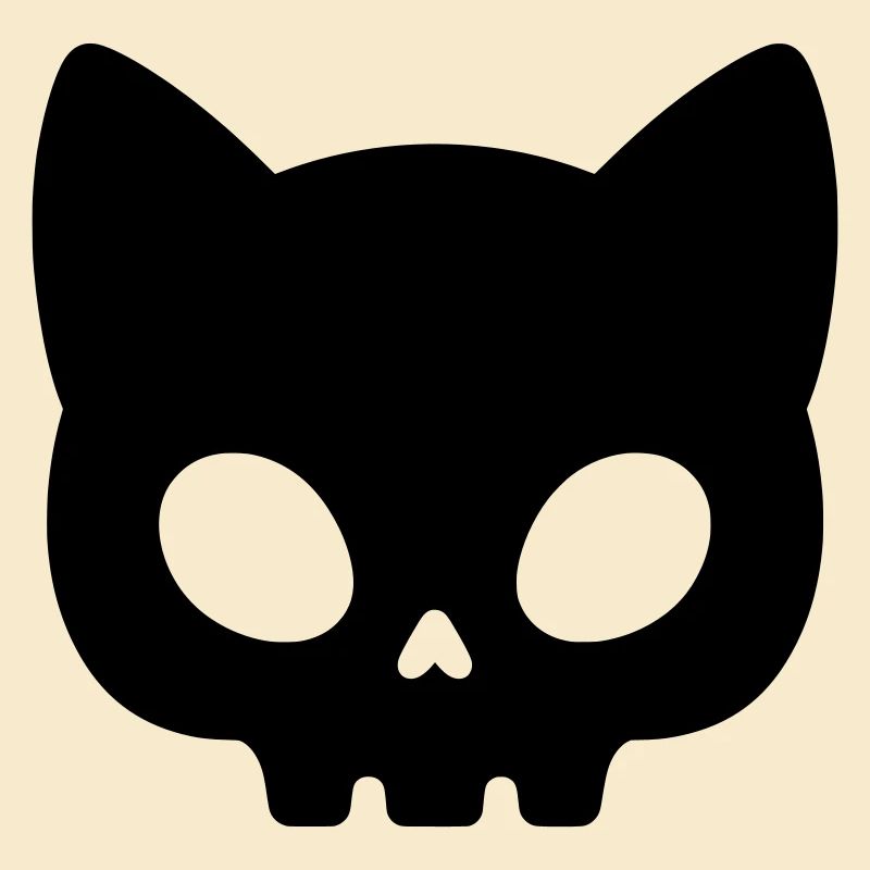 Katzen-Schädel Silhouette | Cute Gothic Maske