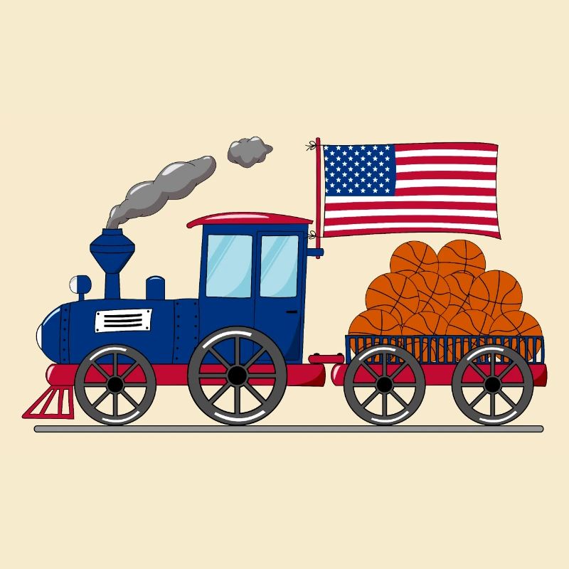 Chemin de fer de basket-ball de drapeau des États-Unis