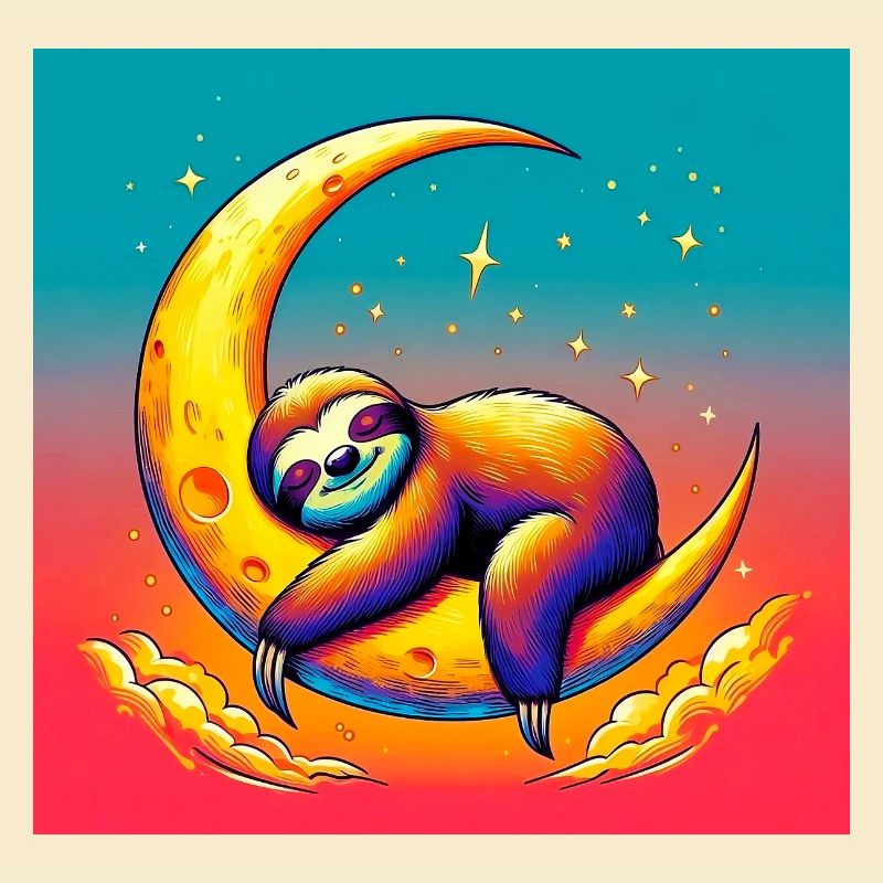 Faultier schläft auf dem Mond