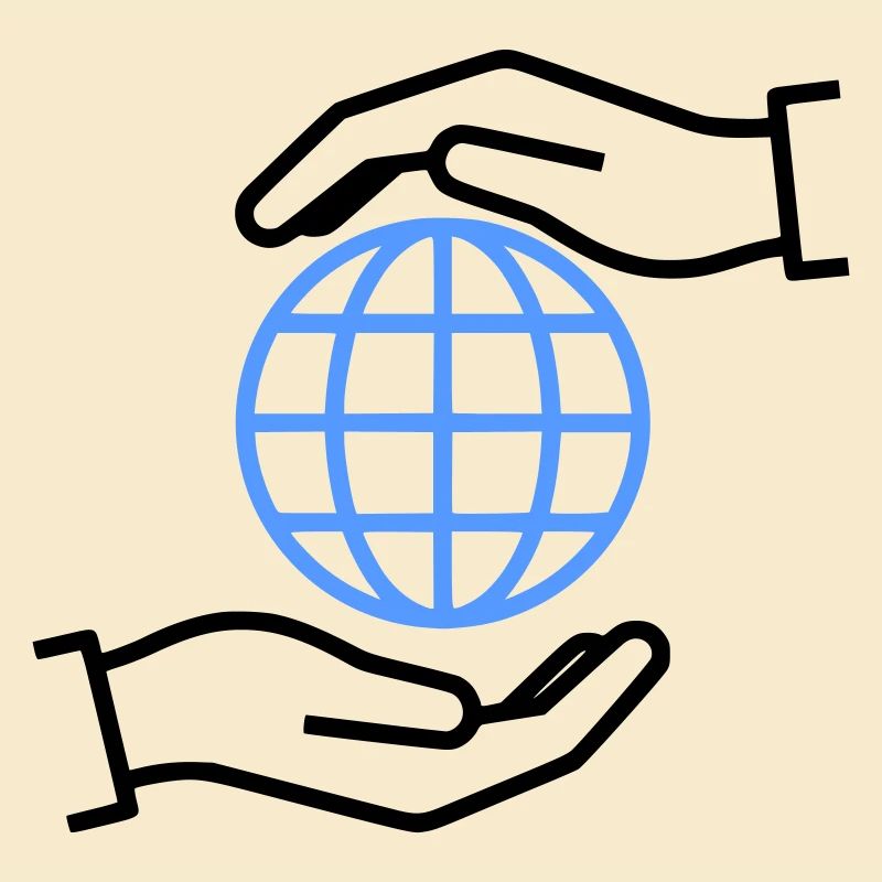 Globe Hands Outline Global