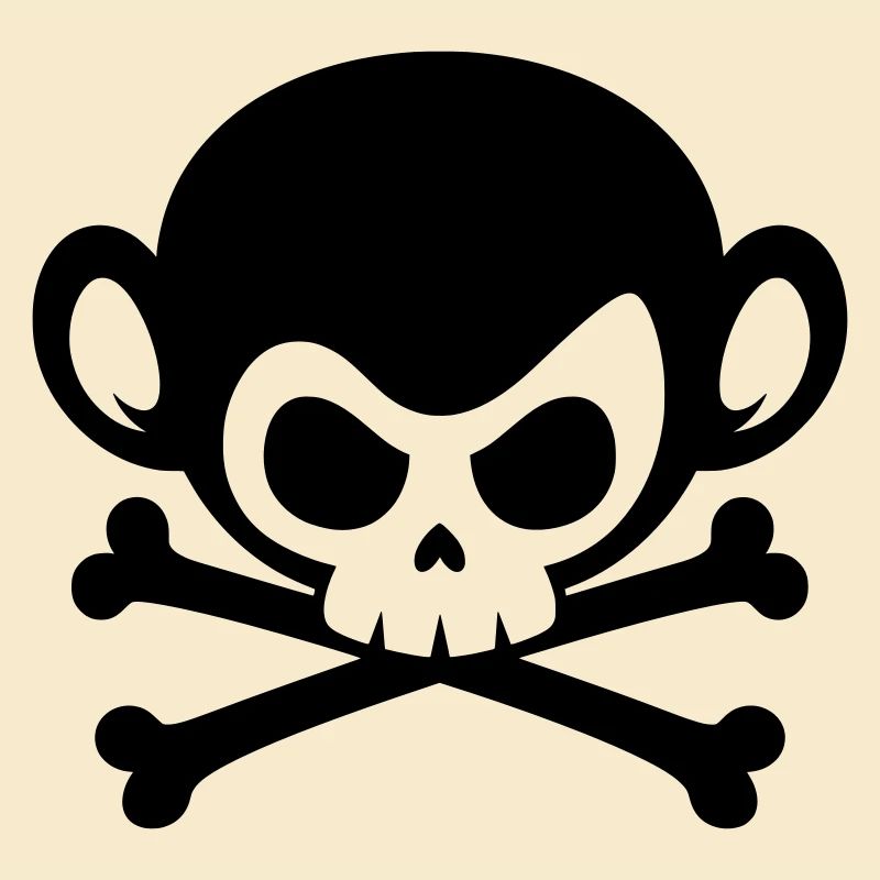 Skull monkey with crossed bones