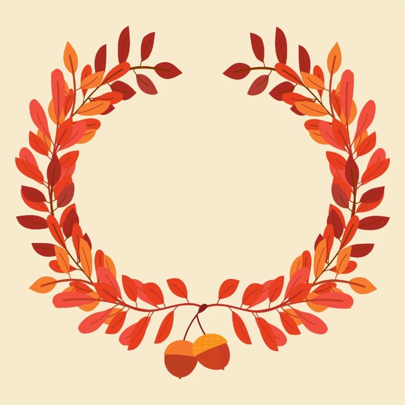 Herbstlaub Kranz mit Eicheln