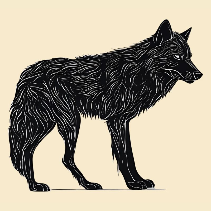 Wilder Wolf - Schwarzer Wolf T-Shirt oder Pullover