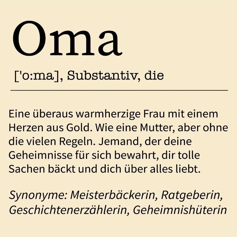 Oma Spruch Definition Großmutter Geschenkidee