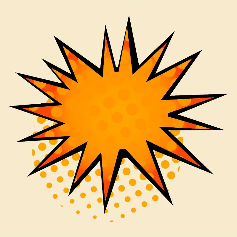 Halbton-Comic Starburst-Rand