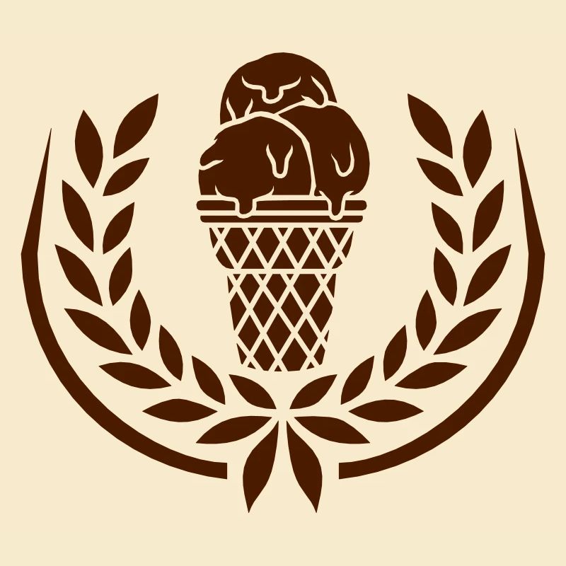 Chocolate Ice Cream Laurel Wreath Waffle