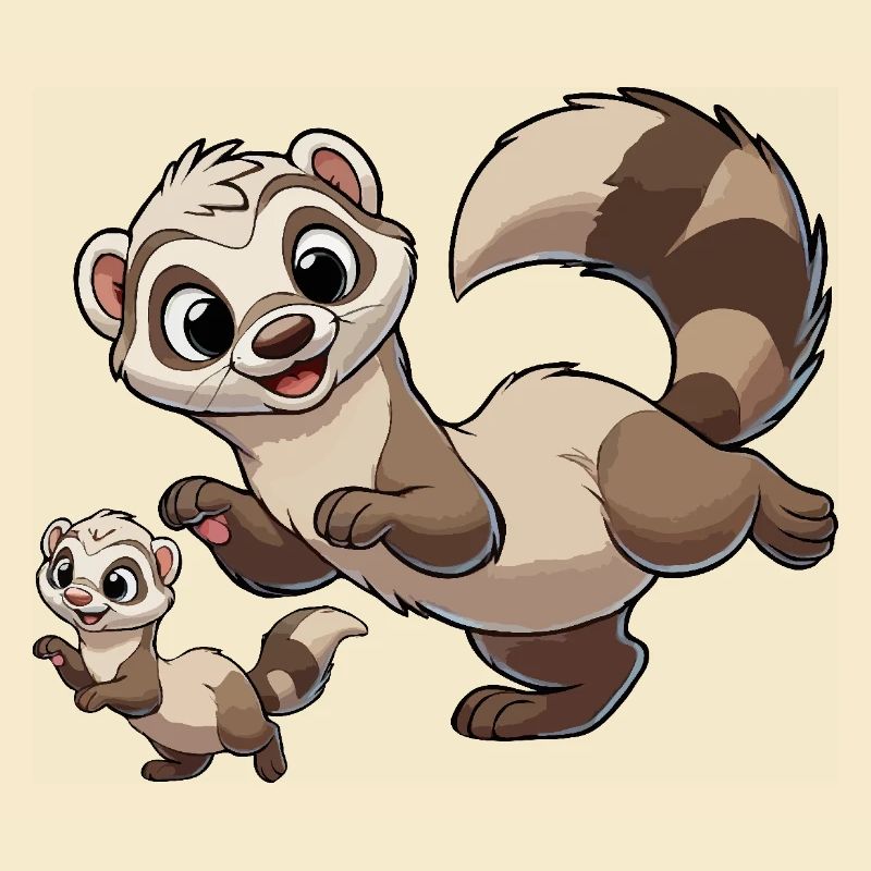 Frettchenmutter mit Kind