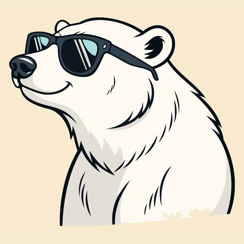 Cooler Eisbär mit Brille