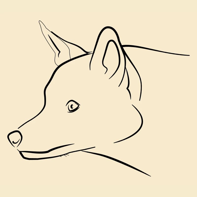 Fuchs Grafik schwarz