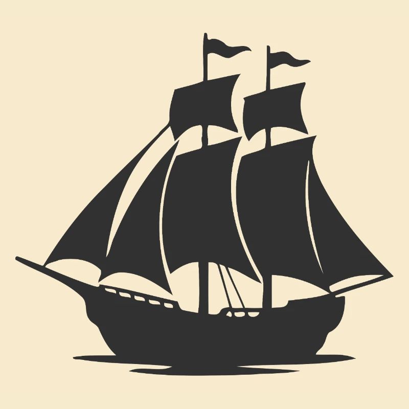 Mysteriöse Silhouette eines Segelschiffs