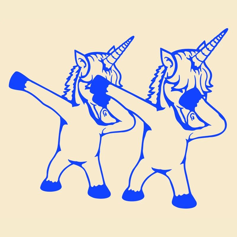 2 Licornes Dabbing Dab Danse Soirée Pose Geste Équipe