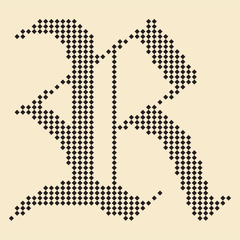 Typografisches R-Gotik-Buchstabendesign