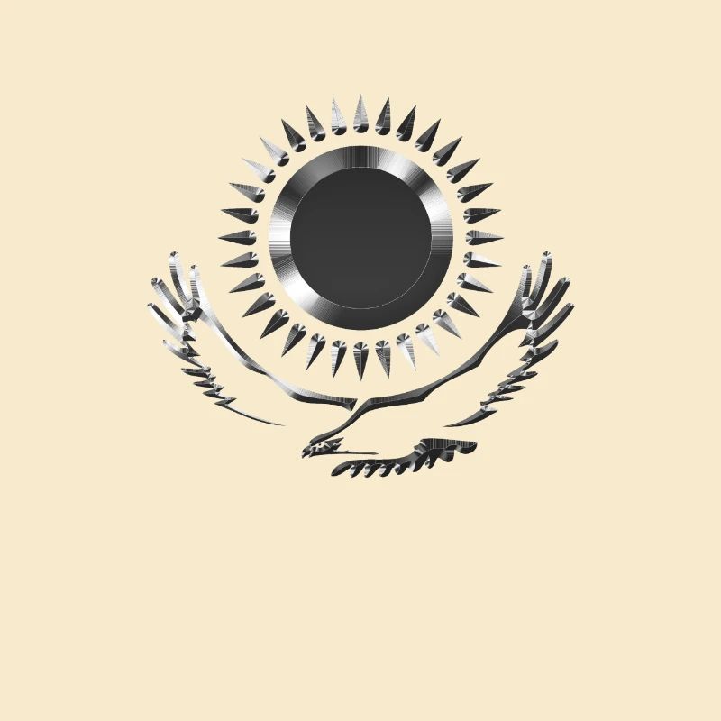 Kazakhstan Eagle steppe aigle drapeau d'argent drapeau