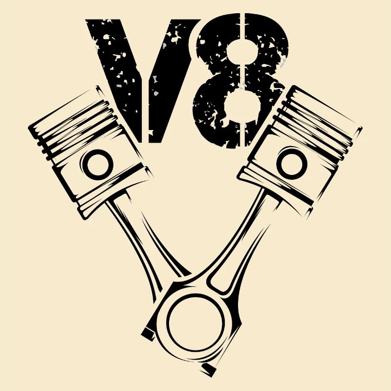 Piston Engine Illustration V8 Symbol icon Logo