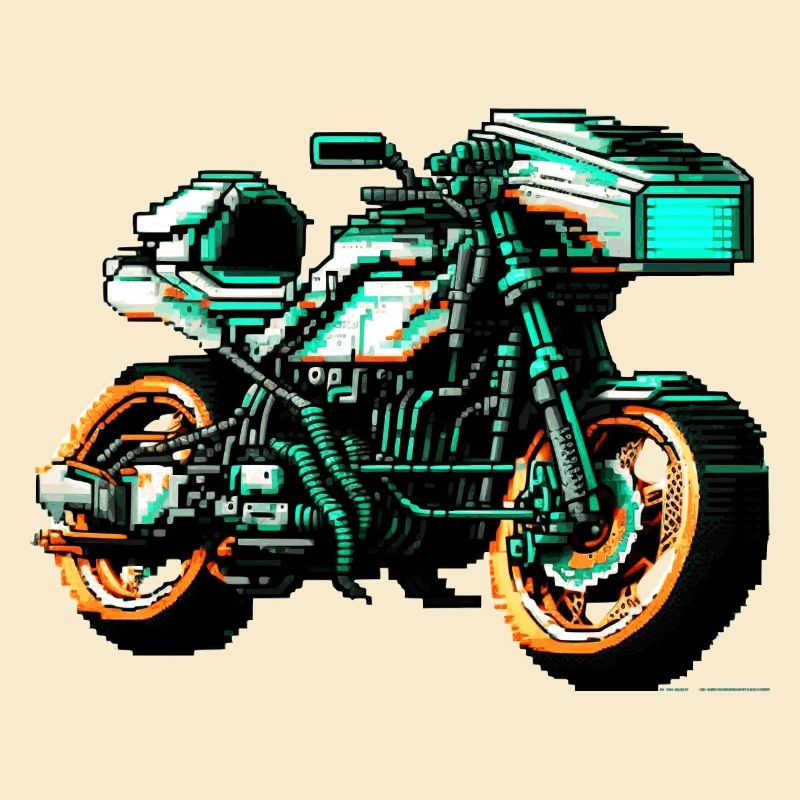Moto de machine de course dans de superbes graphismes 8 bits