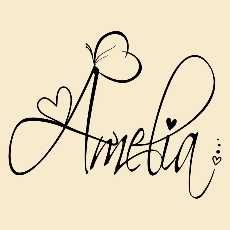 Amelia Last Name First Name Girl Calligraphy Decor