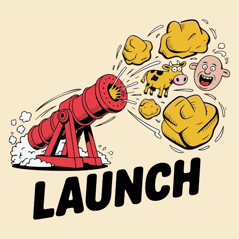 Comic Dinosaur Cannon Explosion Design