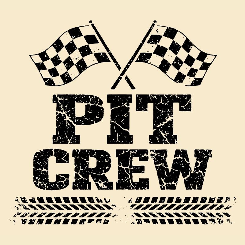 Pit Crew Équipe de Course Automobile Vintage