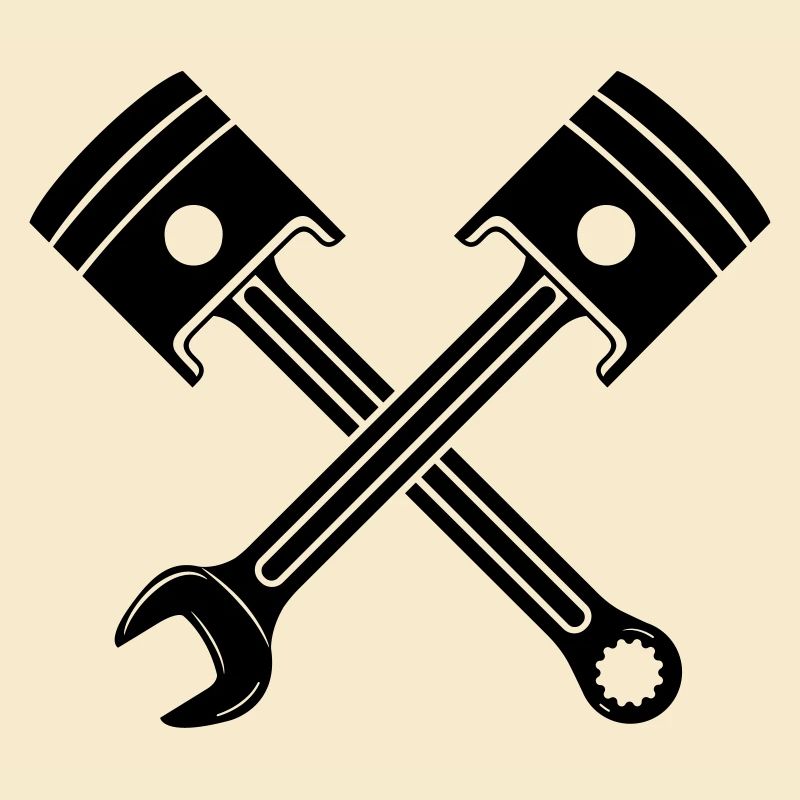 Engine piston key crossed