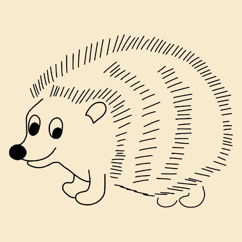 Igel - Grafik in schwarz-weiss