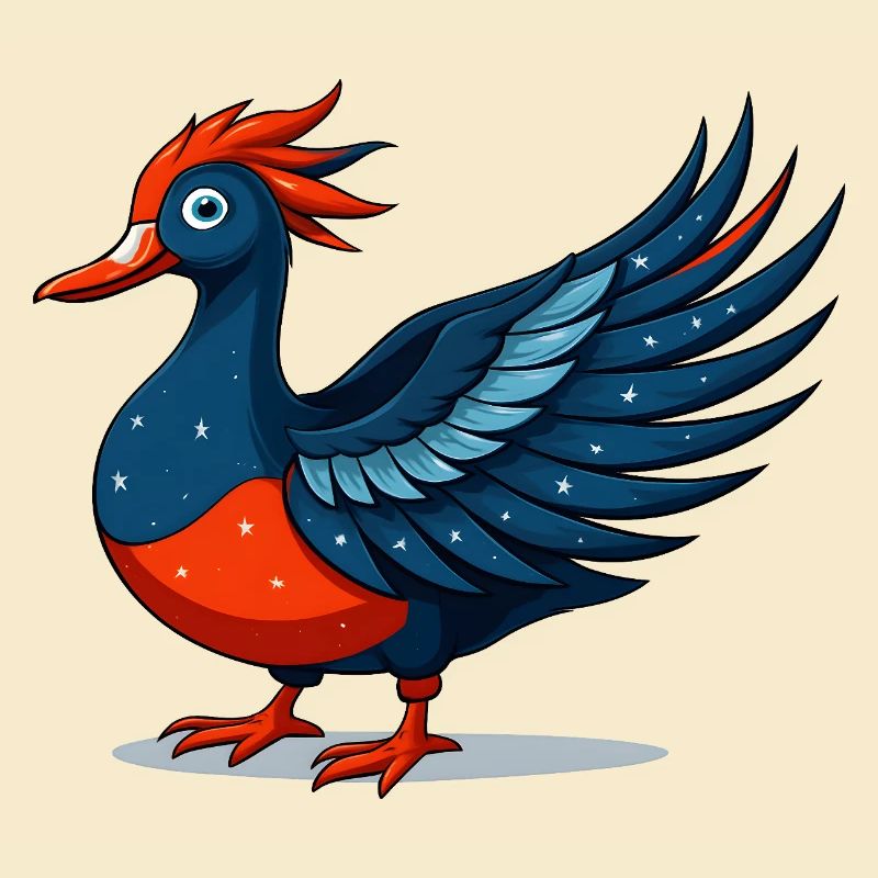 Winged blue star eagle