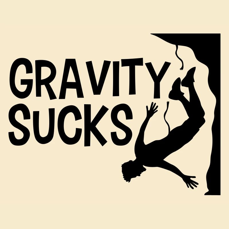 climbing gefaehrlich gravity sucks logo design lus
