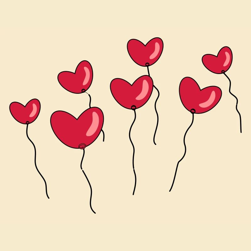 Ballons en forme de cœur
