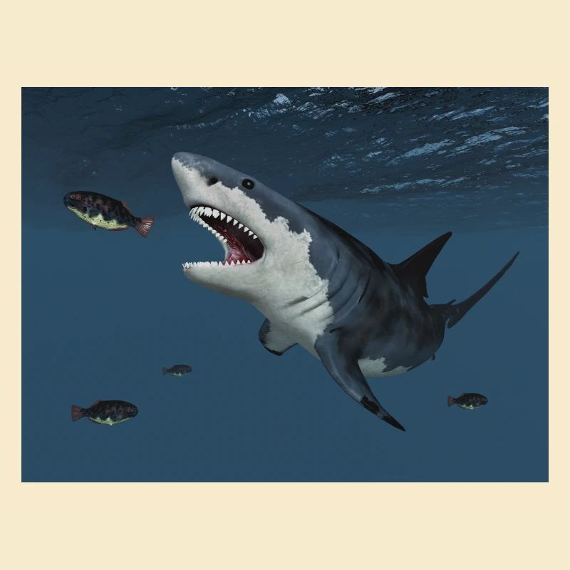 Great white shark on the hunt