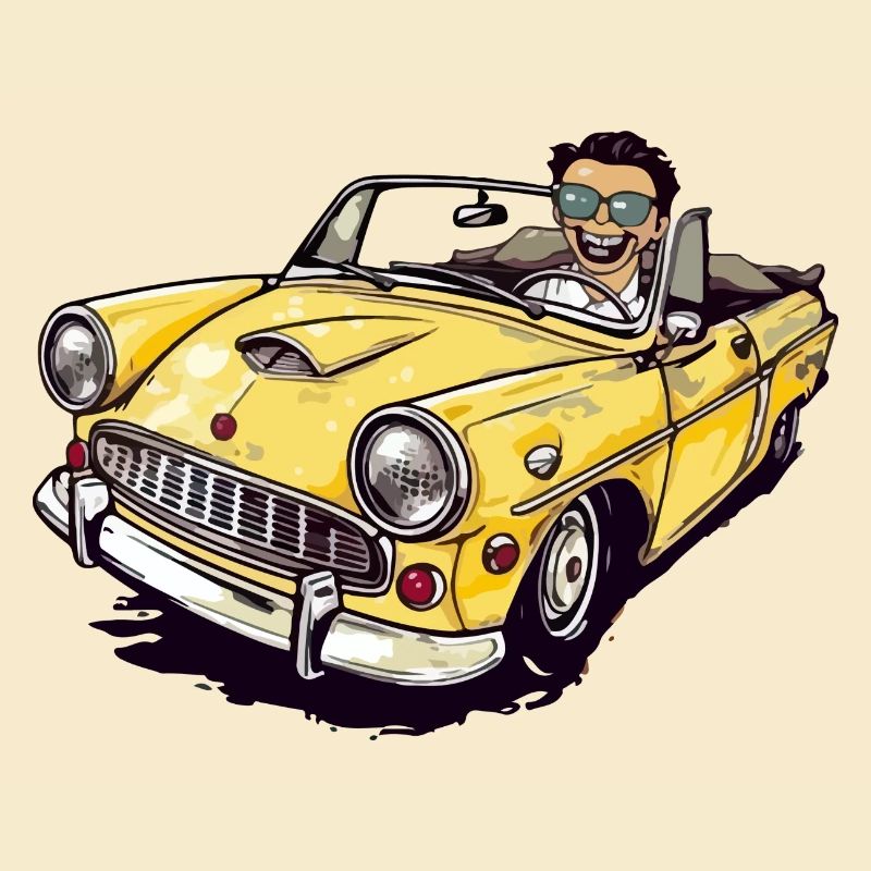 Gérard et son cabriolet jaune