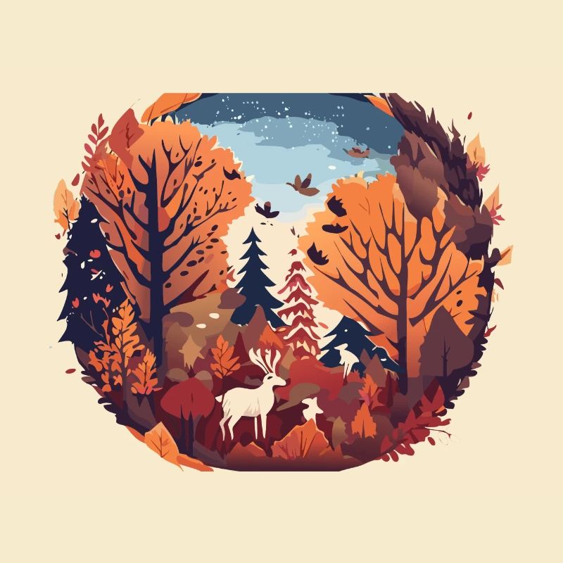 Deers in the Clearing (Fall Collection #7)