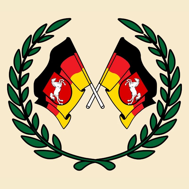 Flags Lower Saxony laurel wreath