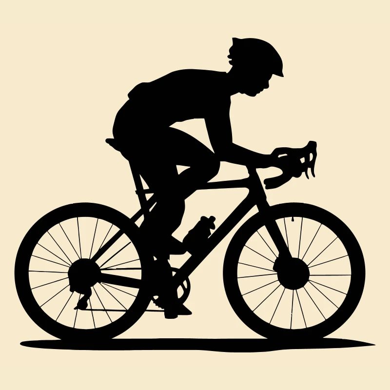 Silhouette cycliste en VTT