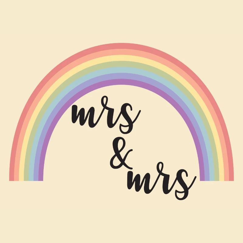 Rainbow Stripes Mrs and Mrs