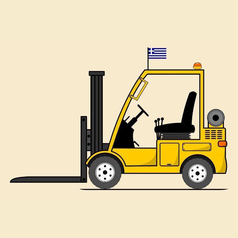 Chariot élévateur Grèce Drapeau