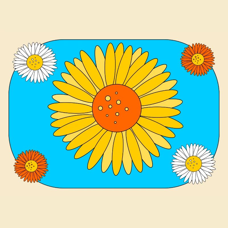 Gerbera sur turquoise