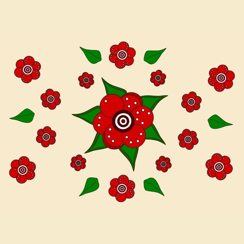 Floral pattern red