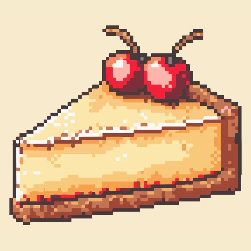 Pixel Cheesecake Cherry Slice