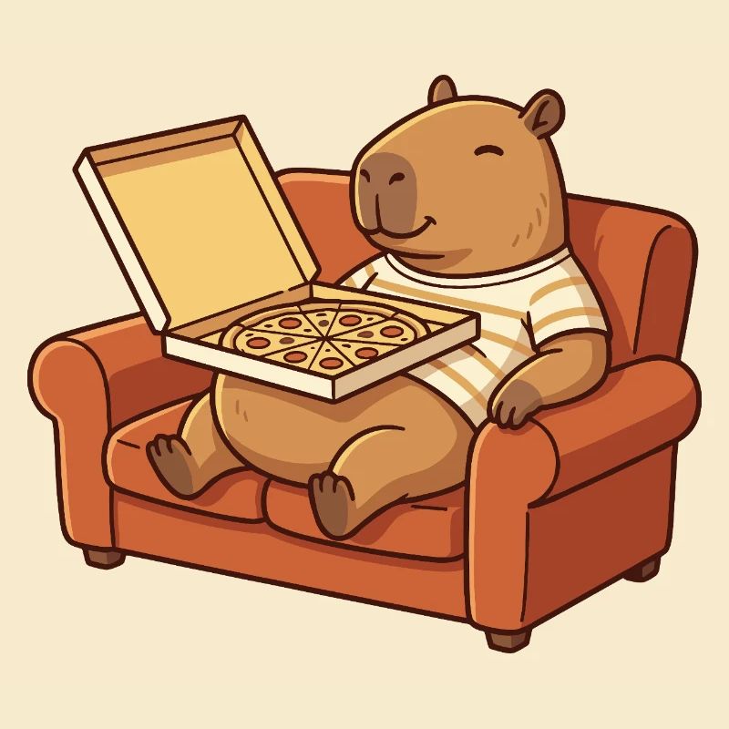 Capybara Sofa Pizza gemütliches Tierdesign