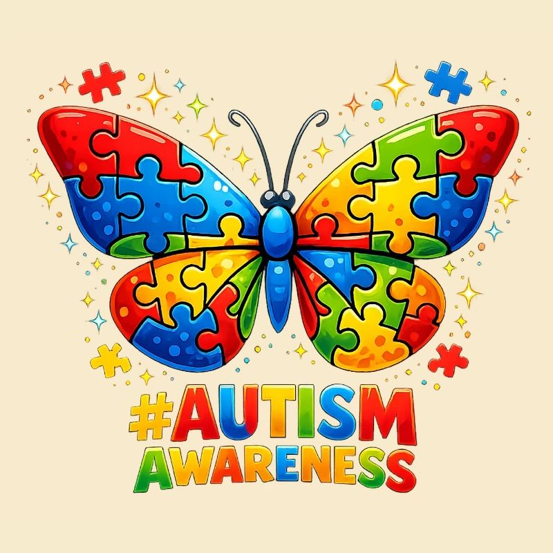 Autisme Papillon Couleur Puzzle Cadeau