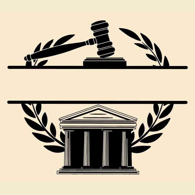 Lawyer monogram courthouse