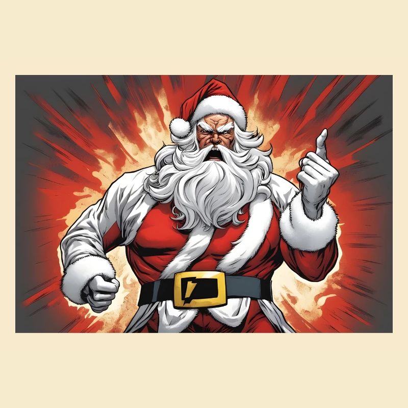 Weihnachtsmann macht eine Ansage