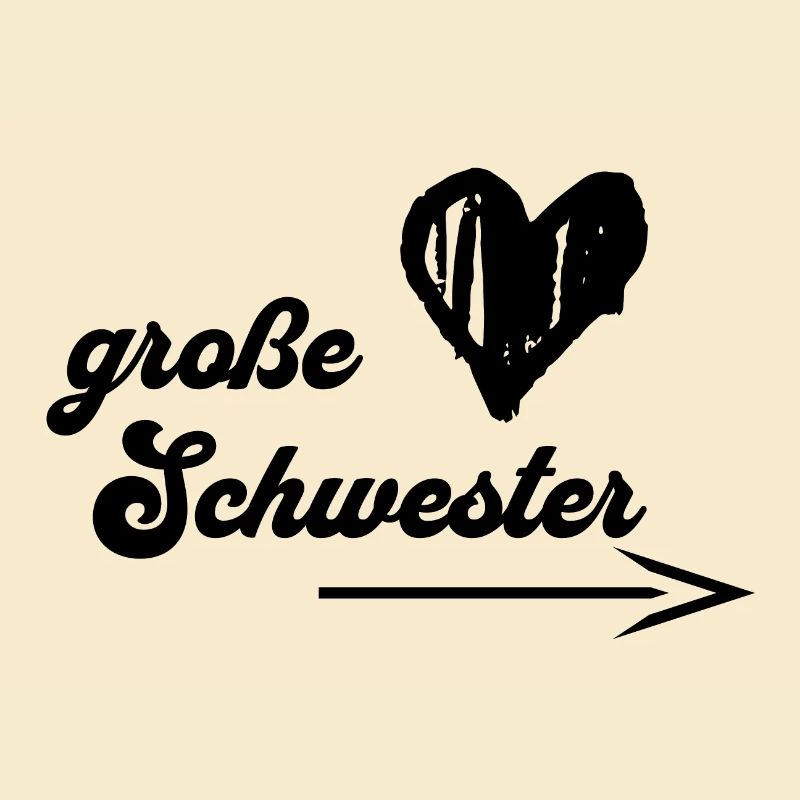 große Schwester mit Pfeil zur Seite
