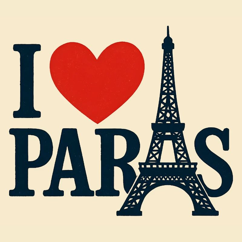 Ich liebe Paris Eiffel Herz