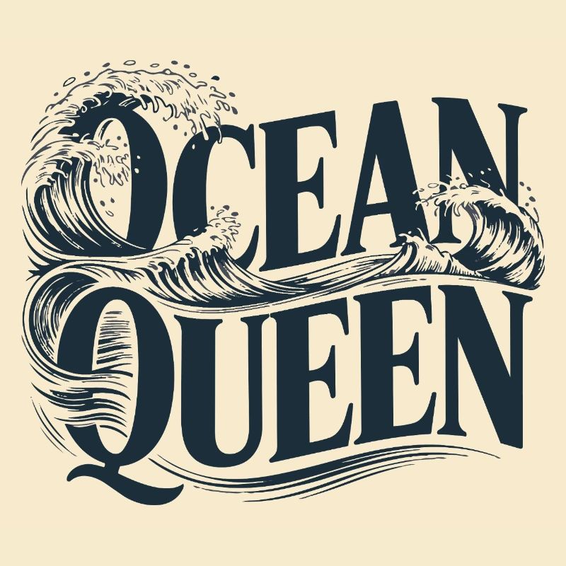 Ocean Queen - Waves Typography Design