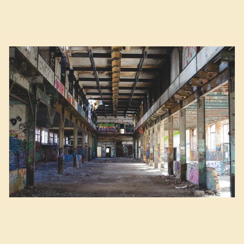 Affiche de graffiti sur l'architecture de l'affiche de la construction industrielle